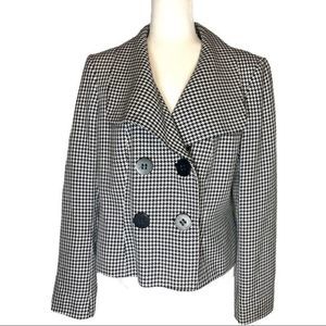 𝅺LIZ Claiborne Suits Blazer Jacket Houndstooth‎ Size 14